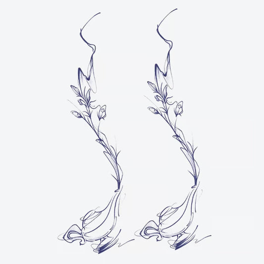 Floral Line Art Tattoo