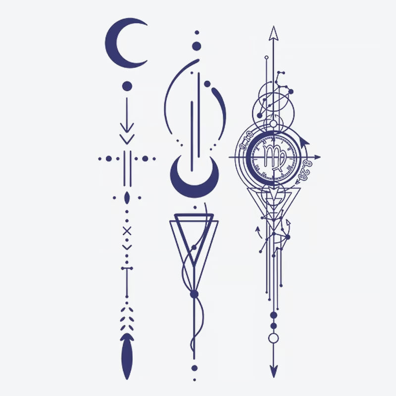 Geometric Astrological Symbols Tattoo