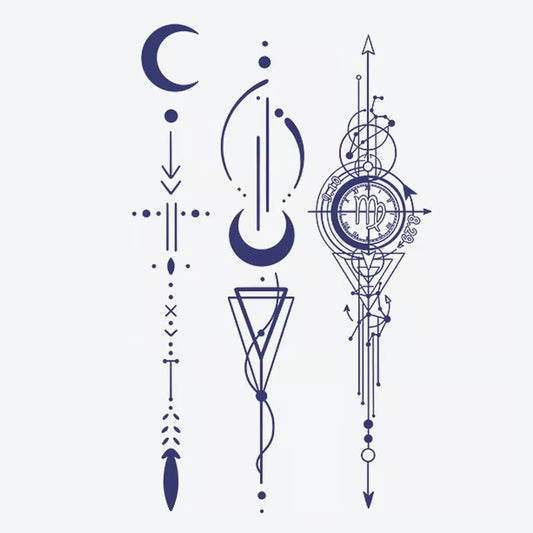 Geometric Astrological Symbols Tattoo