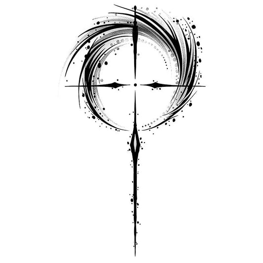 Abstract Cross Design Tattoo