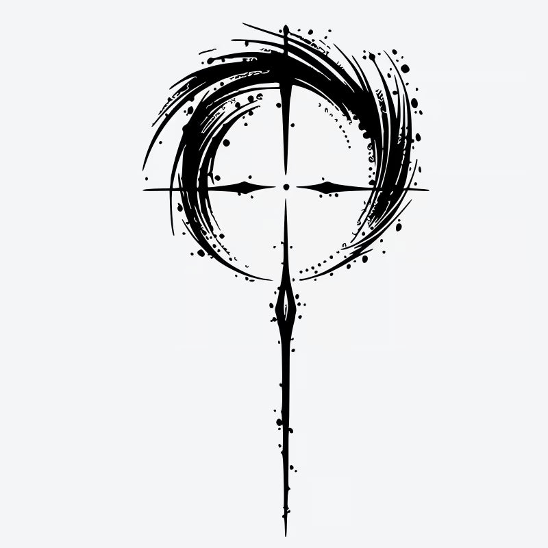 Abstract Cross Design Tattoo