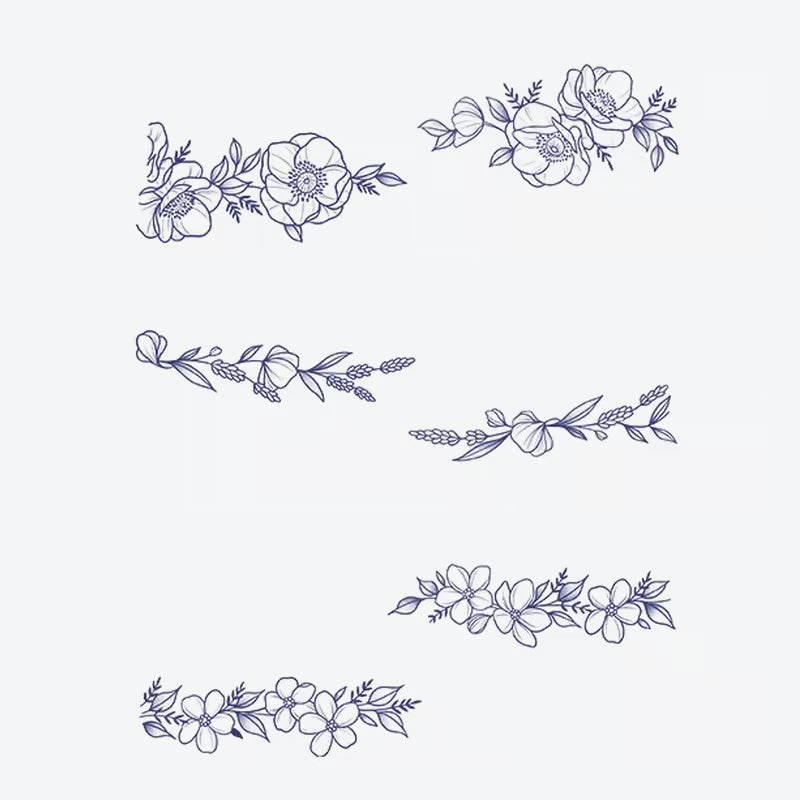 Floral Line Art Series Tattoo