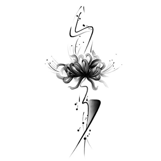 Floral Abstract Art Tattoo