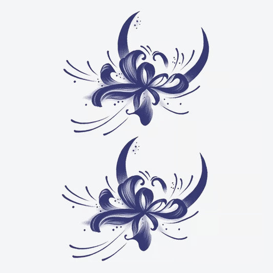 Floral Crescent Design Tattoo