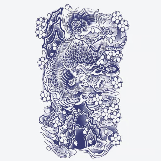 Dragon and Flower Tattoo
