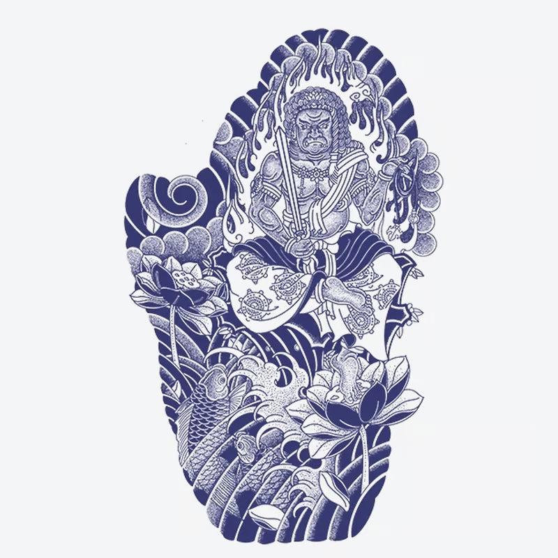 Mythical Guardian Lotus Dragon Tattoo