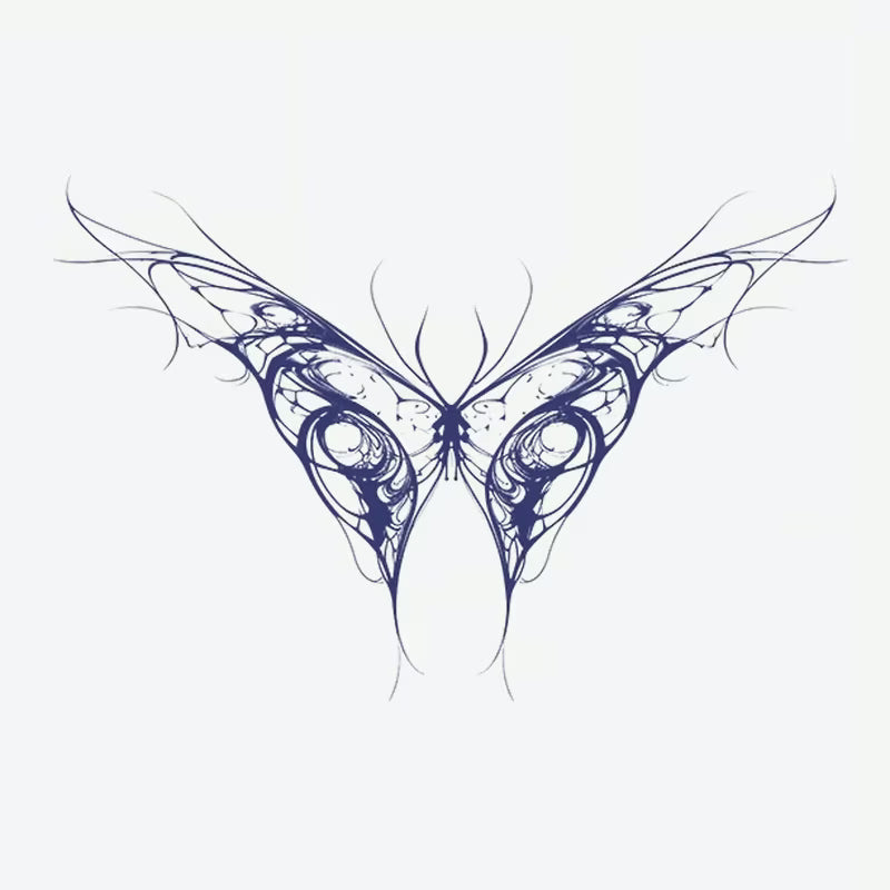 Intricate Butterfly Wings Tattoo