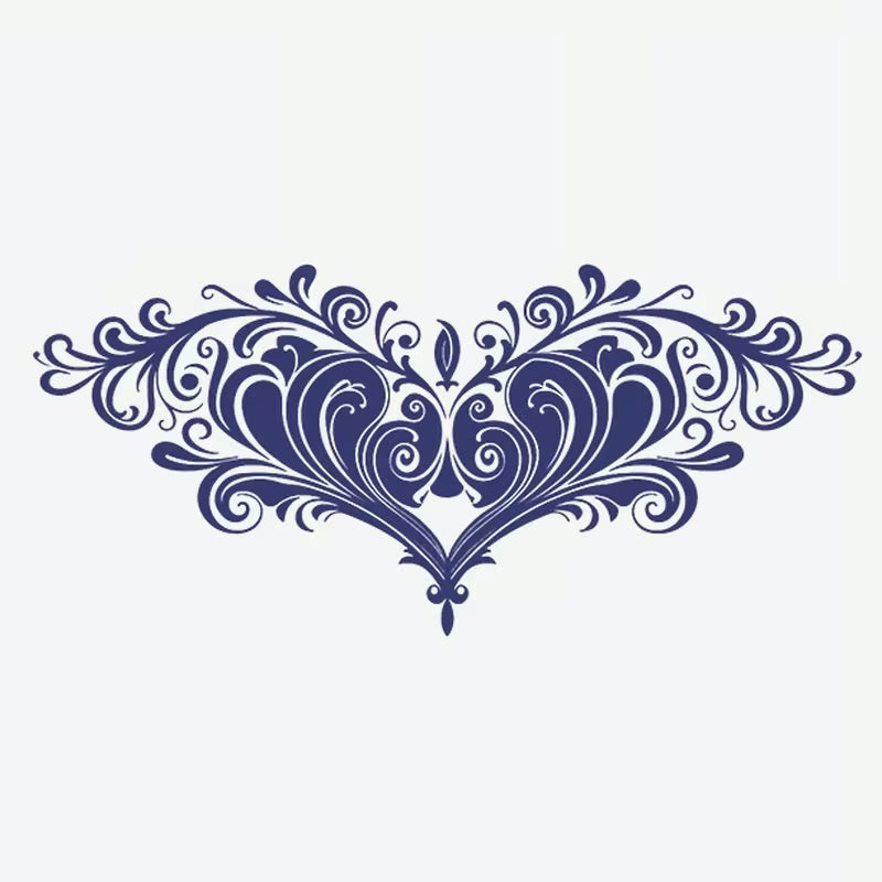 Ornate Heart Floral Tattoo