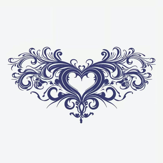 Ornate Heart Swirl Tattoo
