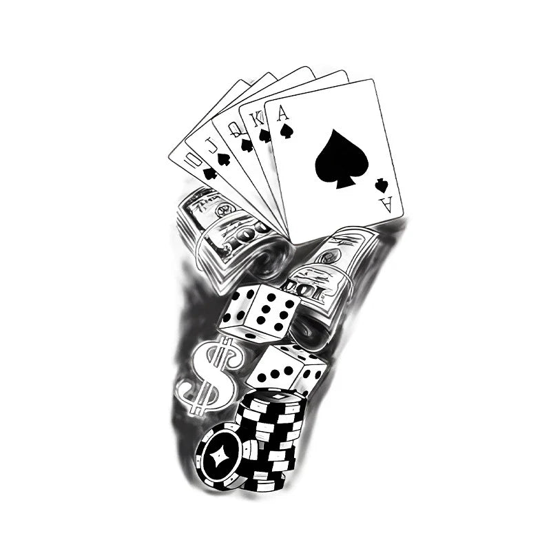 Cards Dice Money Tattoo