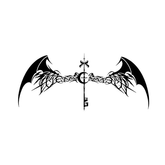 Wings Key Symbol Tattoo