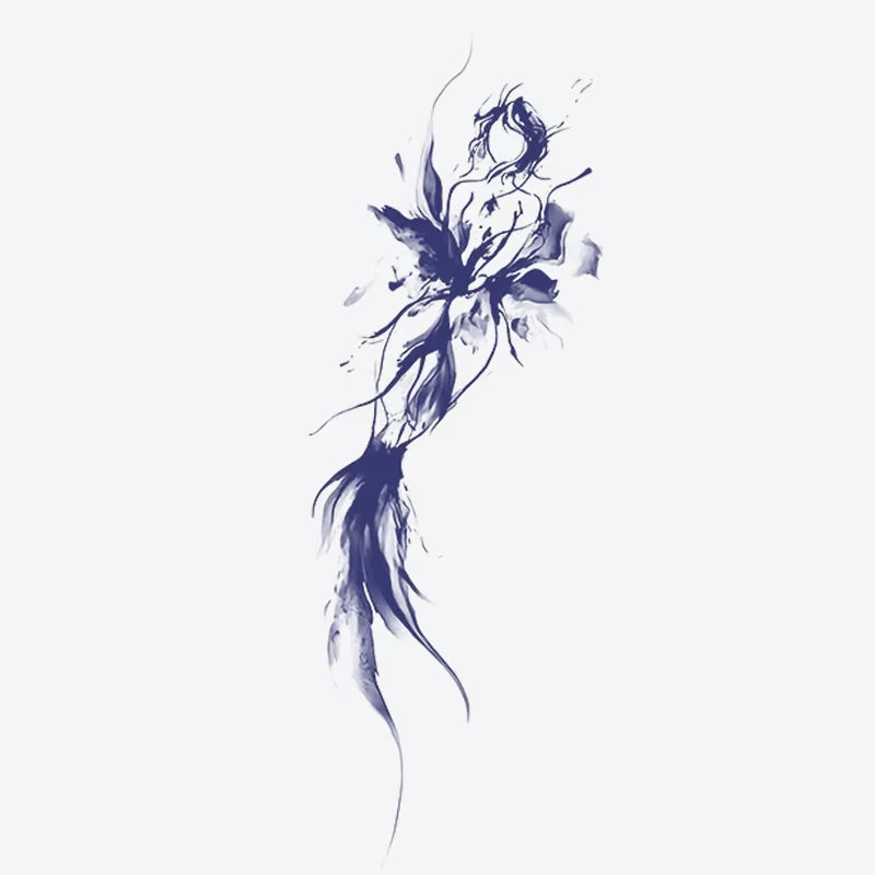 Floral Abstract Figure Tattoo