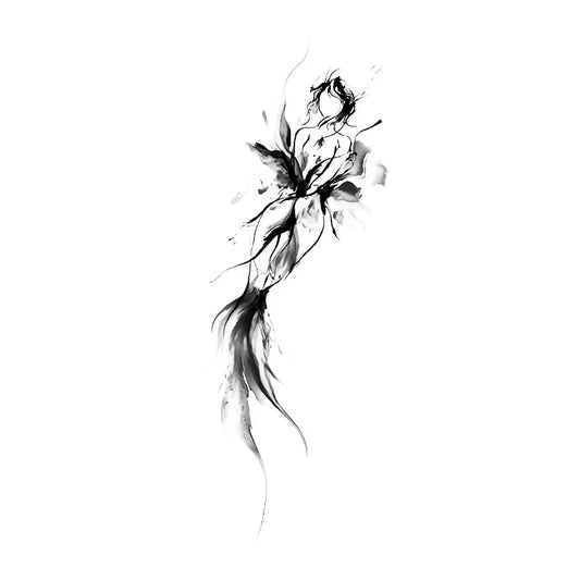 Floral Abstract Figure Tattoo