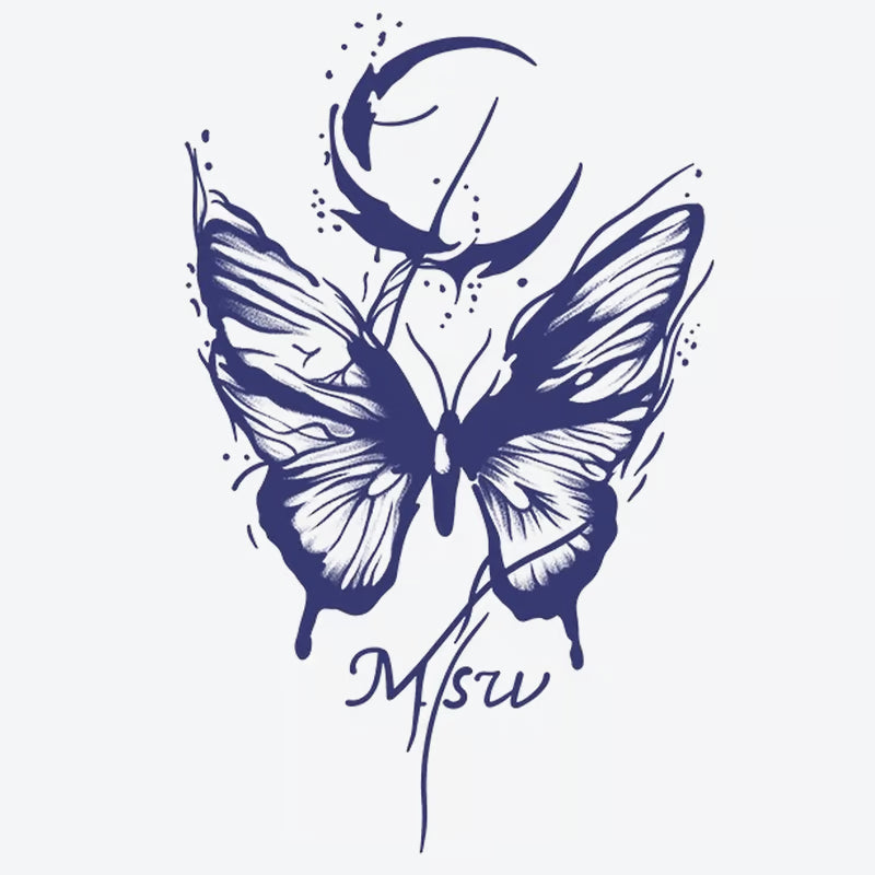 Butterfly Moon Tattoo