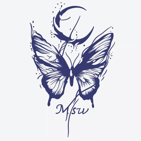 Butterfly Moon Tattoo