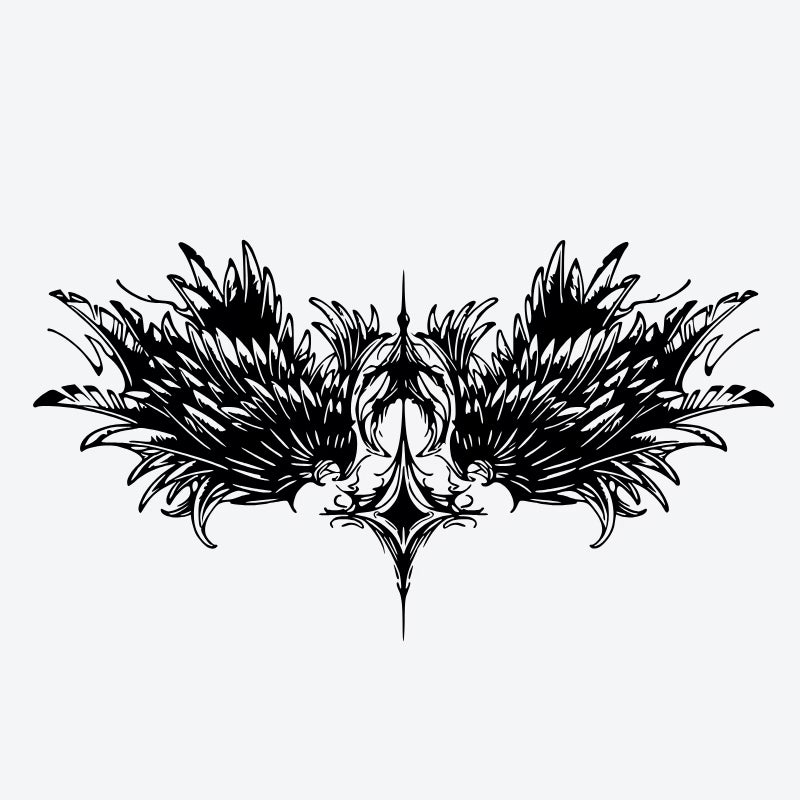 Wings And Star Tattoo