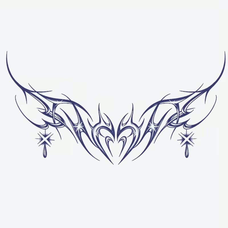 Tribal Heart And Star Tattoo