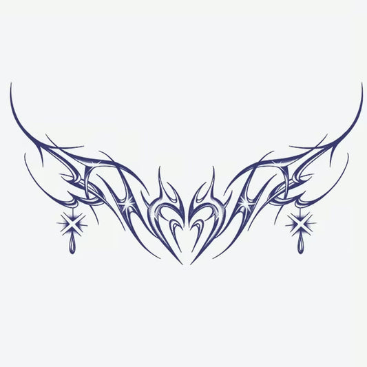 Tribal Heart And Star Tattoo