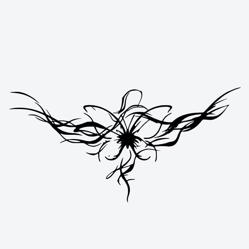 Abstract Flowing Lines Tattoo
