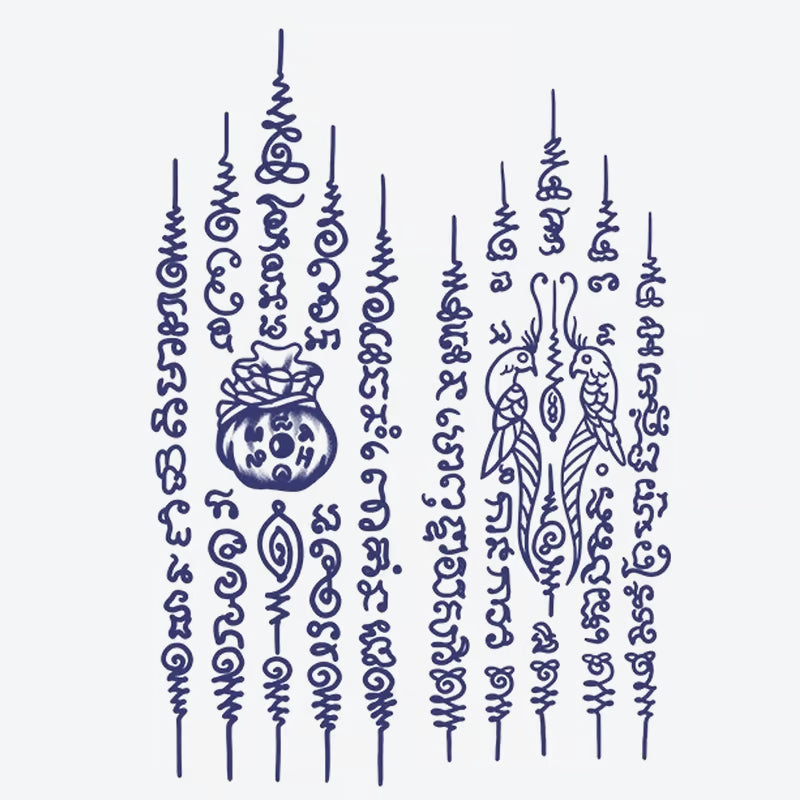 Mystical Symbols And Birds Tattoo