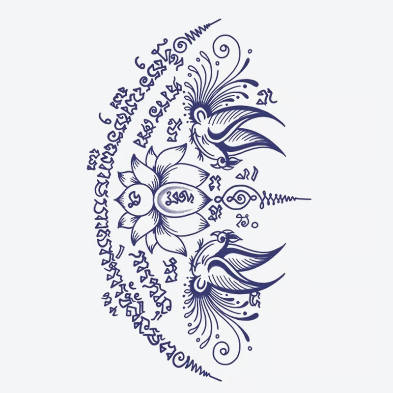 Lotus Bird Symbol Tattoo