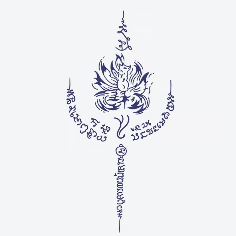 Lotus Symbol And Script Tattoo