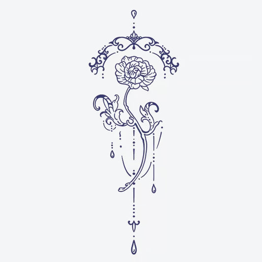 Ornate Rose Drop Tattoo