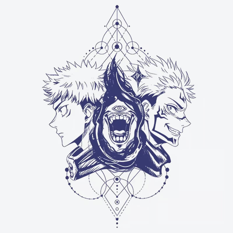 Duality Faces With Eye Tattoo