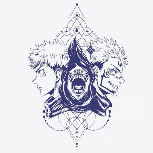 Duality Faces With Eye Tattoo