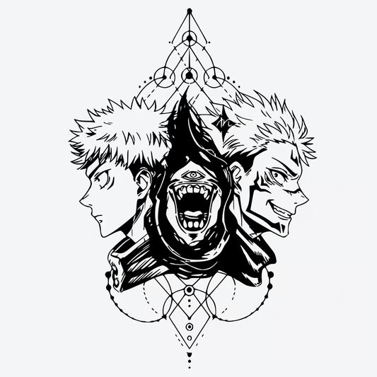 Duality Faces With Eye Tattoo