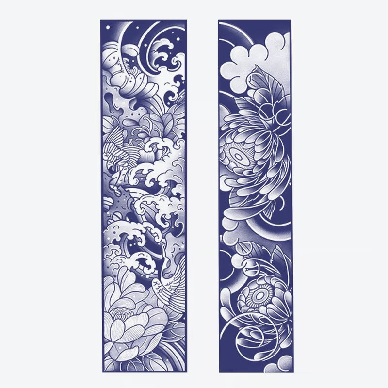 Flowing Waves And Lotus Tattoo