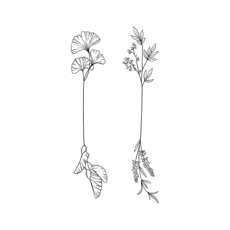 Floral Stem Series Tattoo