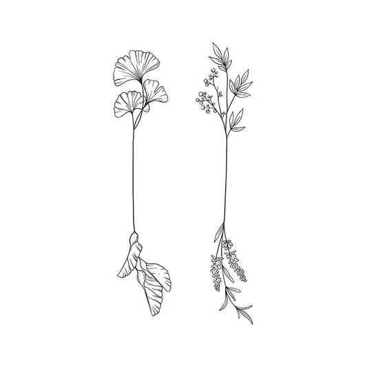 Floral Stem Series Tattoo