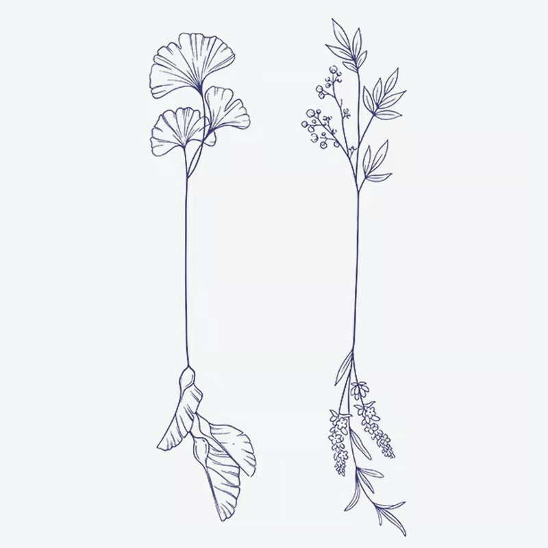 Floral Stem Series Tattoo