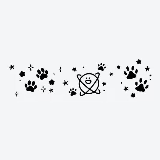 Paw Prints and Starry Smiles Tattoo