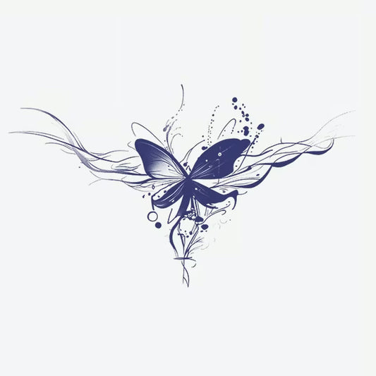 Butterfly Flourish Sexy Waist Tattoo