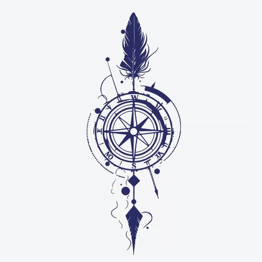 Compass Feather Tattoo