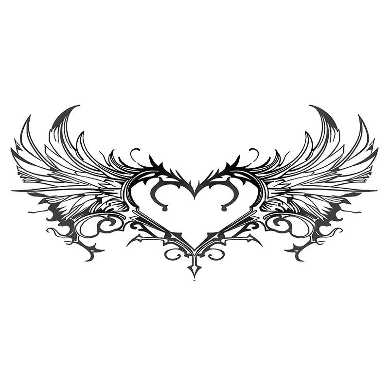 Heart Wings Decorative Tattoo