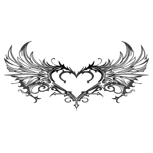 Heart Wings Decorative Tattoo