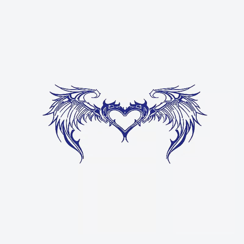 Angelic Heart Wings Tattoo