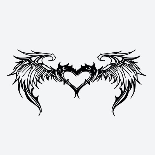 Angelic Heart Wings Tattoo