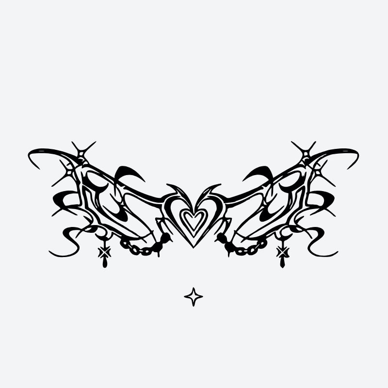 Heart Chain Wings Tattoo