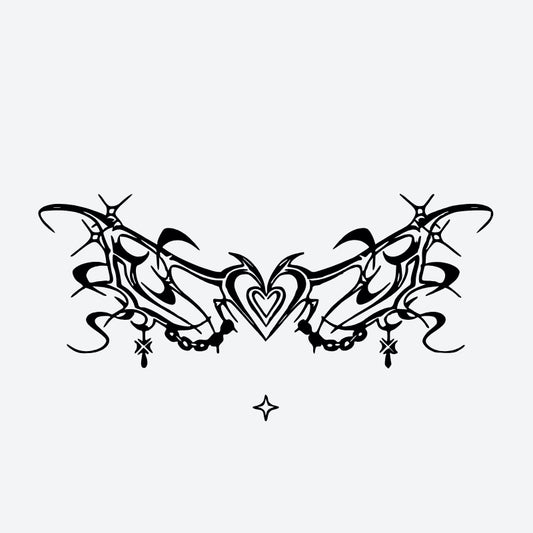 Heart Chain Wings Tattoo