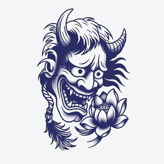 Demonic Face Lotus Tattoo