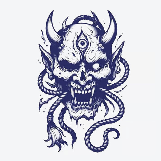 Demon Skull Eye Tattoo