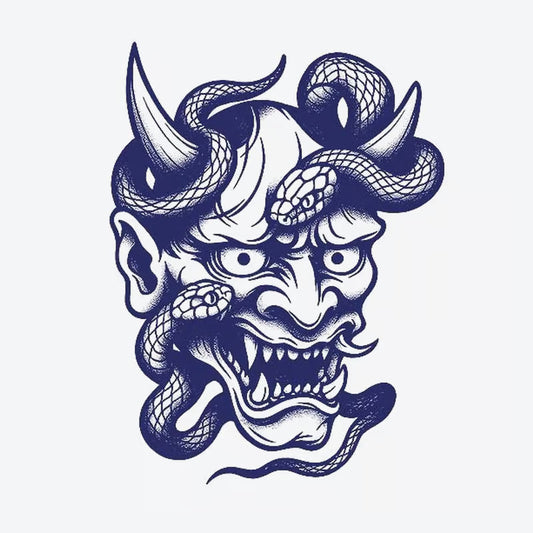 Demonic Face Serpent Tattoo