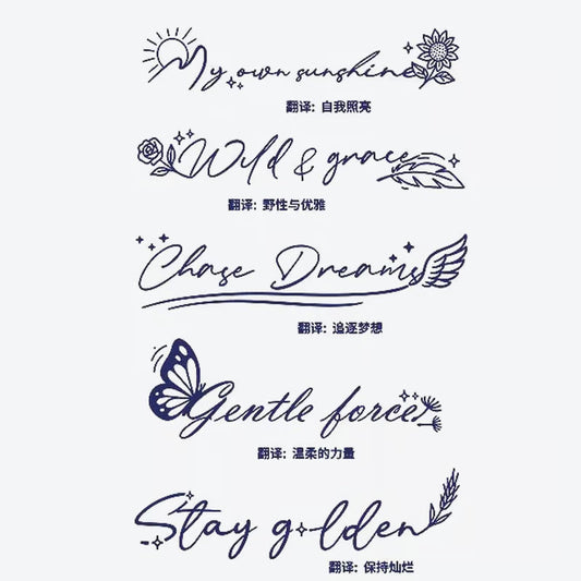 Sunflower Butterfly Quote Series Tattoo