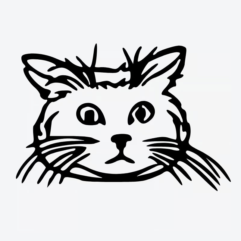 Curious Cat Face Tattoo