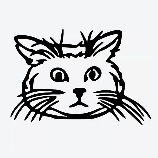 Curious Cat Face Tattoo