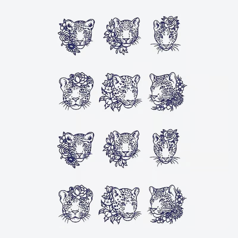 Leopard Floral Series Tattoo
